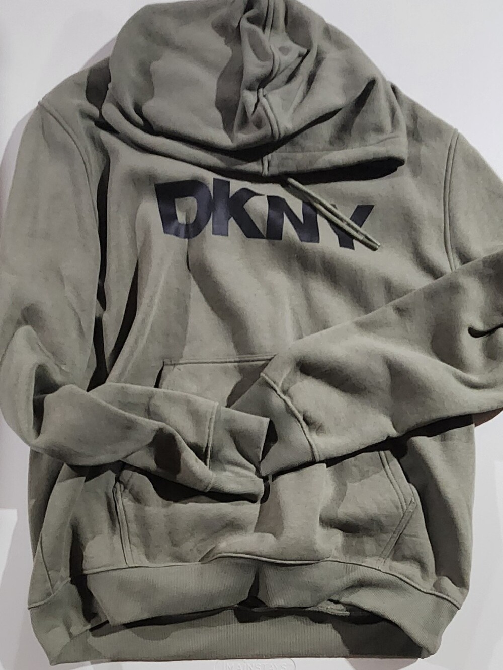 Mens' DKNY Olive Green Logo Pullover Hoodie Size XL